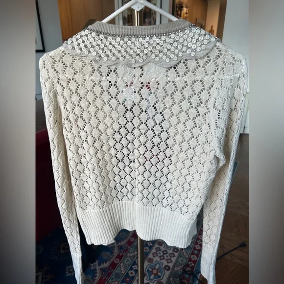 Anthropologie lace cardigan with detailed collar - Picture 6 of 7